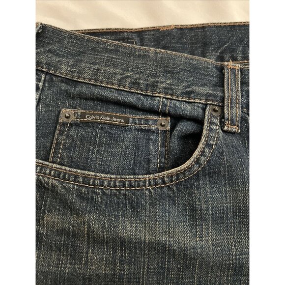 Calvin Klein Jeans Men 38x30 Distressed Patchwork Slim Fit CKJ026 - Picture 9 of 16